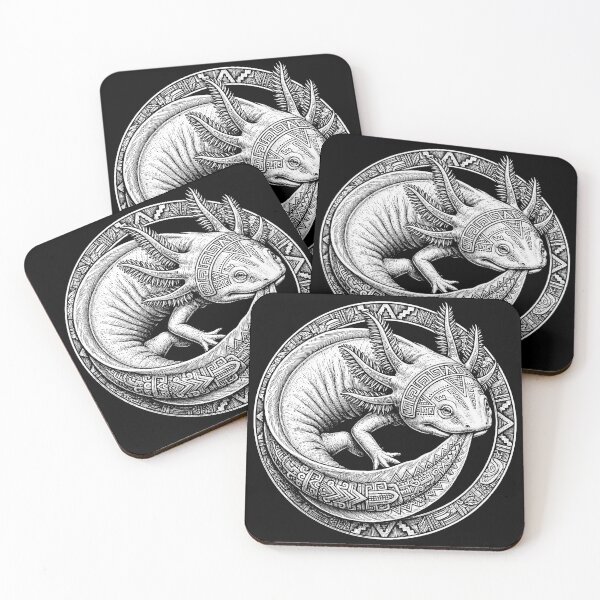 Item preview, Grabado azteca del ajolote ouroboros designed and sold by DesignbyKarma.