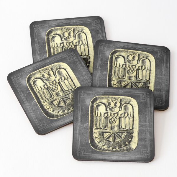 Item preview, Stylized Owl Relief Bronze Door Plate Design Yellow designed and sold by Ghoul Enterprises.