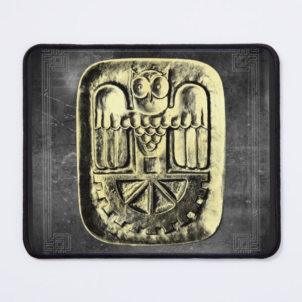 Item preview, Stylized Owl Relief Bronze Door Plate Design Yellow designed and sold by Ghoul Enterprises.