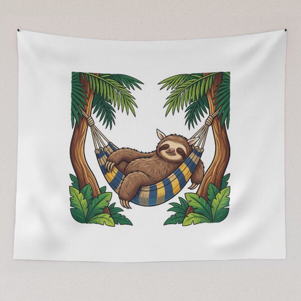 Item preview, Sleepy sloth in a hammock designed and sold by DVerse Studio.