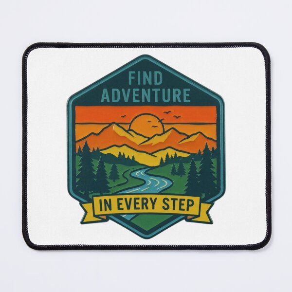 Item preview, Retro Hexagonal Outdoor Badge Find Adventure Illustration designed and sold by GabeMountainArt.
