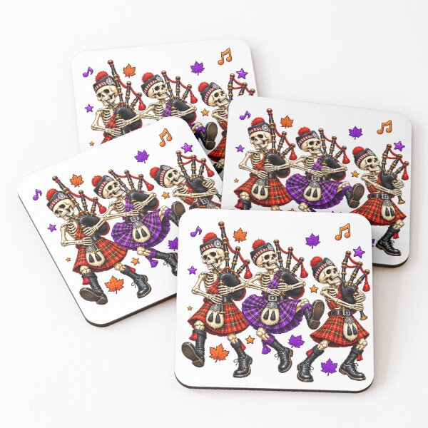 Item preview, Scottish Skeleton Bagpipers Halloween designed and sold by SMalcolmDesigns.