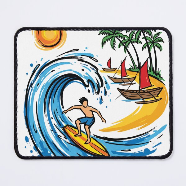 Item preview, Surfer Sri Lanka Tropical Wave Art Print designed and sold by Merch by Das Design Studio.