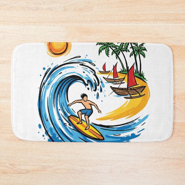 Item preview, Surfer Sri Lanka Tropical Wave Art Print designed and sold by Merch by Das Design Studio.