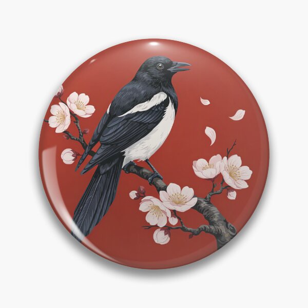 Item preview, Traditional Chinese Magpie Cherry Blossom Hexagon Art Illustration designed and sold by Shutter-Dragon.