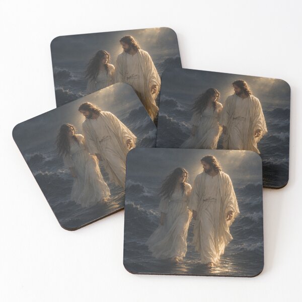 Item preview, Jesus Walking on Water Art, Christian Hope and Faith, Jesus With Woman Religious Art designed and sold by stylishdzign.