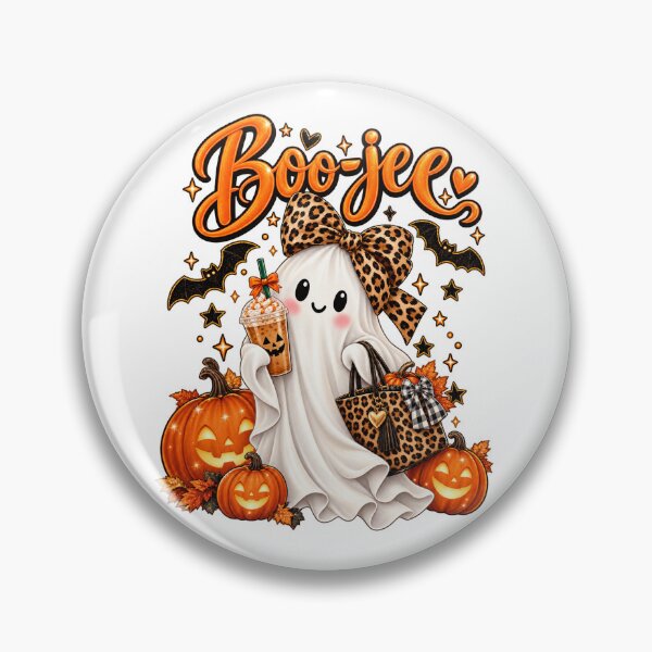 Item preview, Halloween Boo JEE Ghost Pumpkin Coffee Leopard Women designed and sold by will freed18.