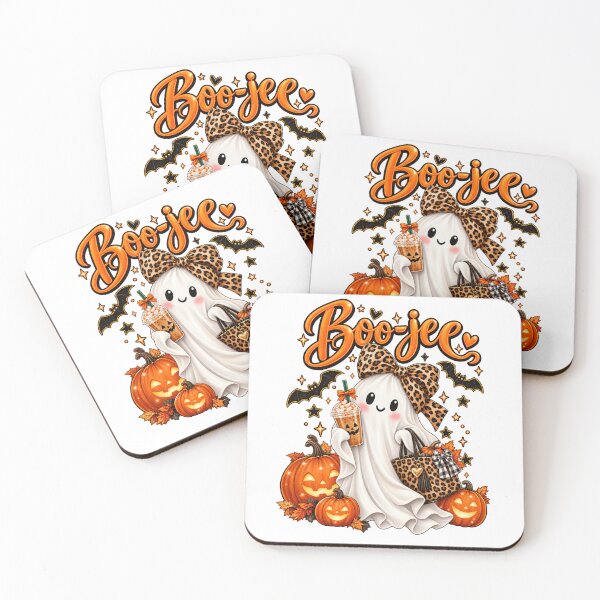Item preview, Halloween Boo JEE Ghost Pumpkin Coffee Leopard Women designed and sold by will freed18.