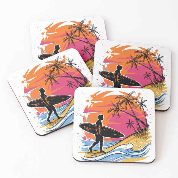 Item preview, Surfer Sunset Silhouette Beach Art Print designed and sold by Merch by Das Design Studio.