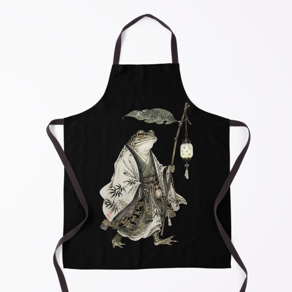 Item preview, Japanese Sumi-e Samurai Frog with Lantern designed and sold by 4Titik.