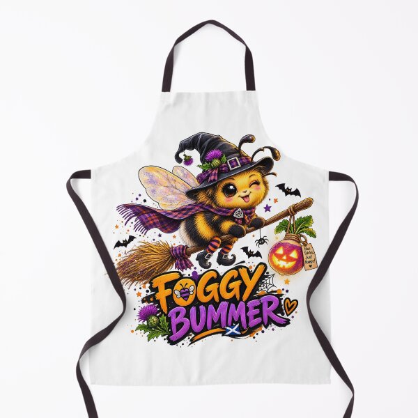 Item preview, Foggy Bummer – Funny Scottish Halloween Bee Witch | Cute Spooky Neep designed and sold by SMalcolmDesigns.