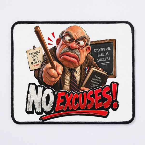 Item preview, Mr. Henderson No Excuses Funny Teacher Sticker designed and sold by M. Mamdouh Artworks.