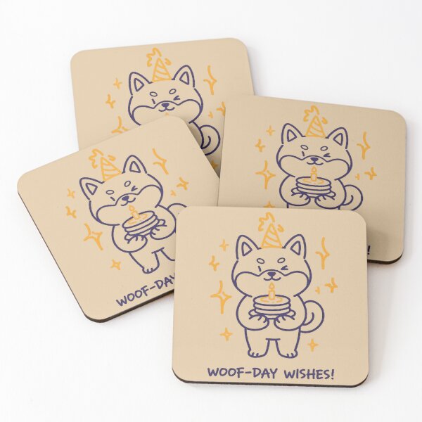 Item preview, Cute Shiba Inu Woof-Day Wishes Birthday Party Retro Dog Art designed and sold by PetalsPaws.