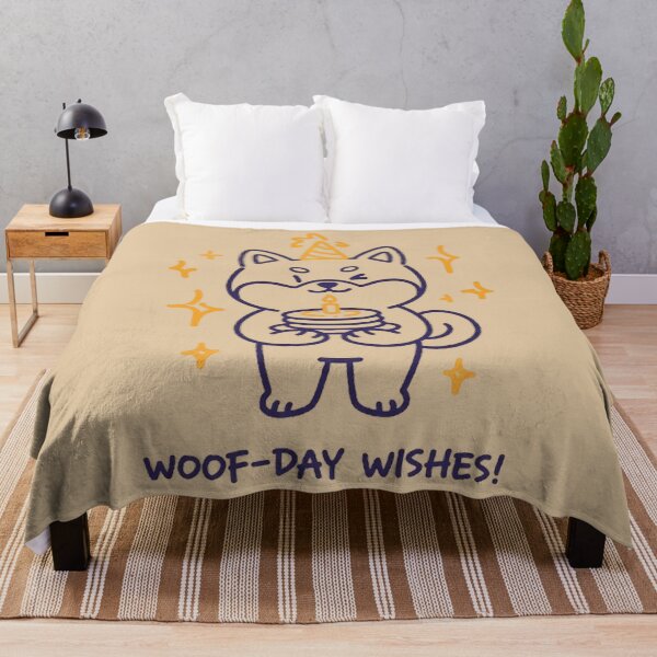 Item preview, Cute Shiba Inu Woof-Day Wishes Birthday Party Retro Dog Art designed and sold by PetalsPaws.