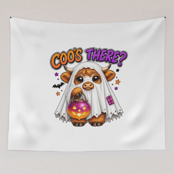 Item preview, Coos There? – Cute Highland Cow Ghost Halloween - Scottish Halloween designed and sold by SMalcolmDesigns.