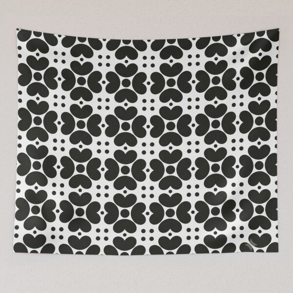 Item preview, Black White Geometric Floral Pattern designed and sold by Shivora Studio.