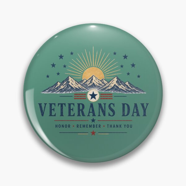 Item preview, Vintage Veterans Day Mountain - Honor Remember Thank You Graphic designed and sold by InkWeaveShop.