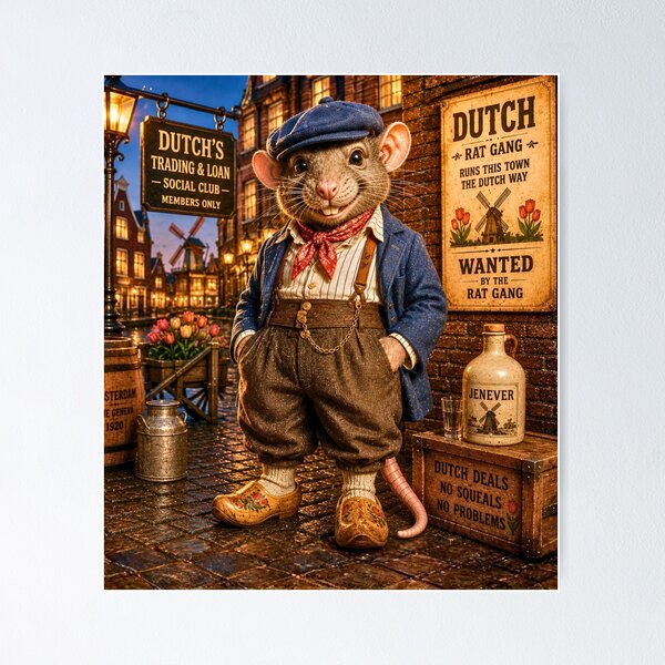 Item preview, Dutch | Dutch Gangster Rat | The Rat Gang Collection designed and sold by AnimalMarvels.