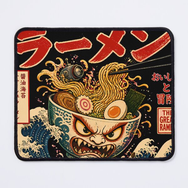 Item preview, The Great Ramen Wave Japanese Monster Bowl designed and sold by 4Titik.
