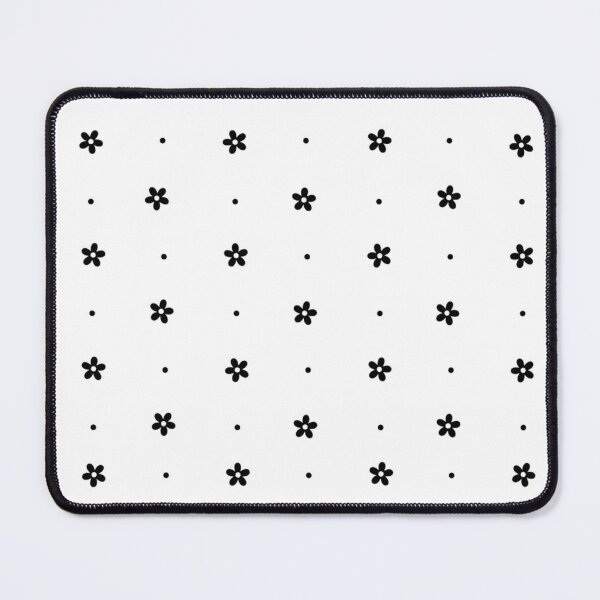 Item preview, Black White Simple Floral Pattern designed and sold by ShivCraftStudio.