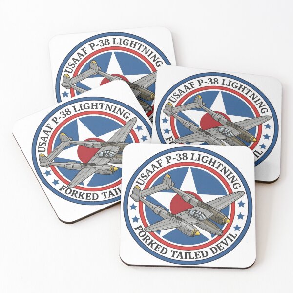Item preview, USAAF Lockheed P-38 Lightning Forked Tailed Devil Fighter Patch Emblem designed and sold by CharlieDesings.