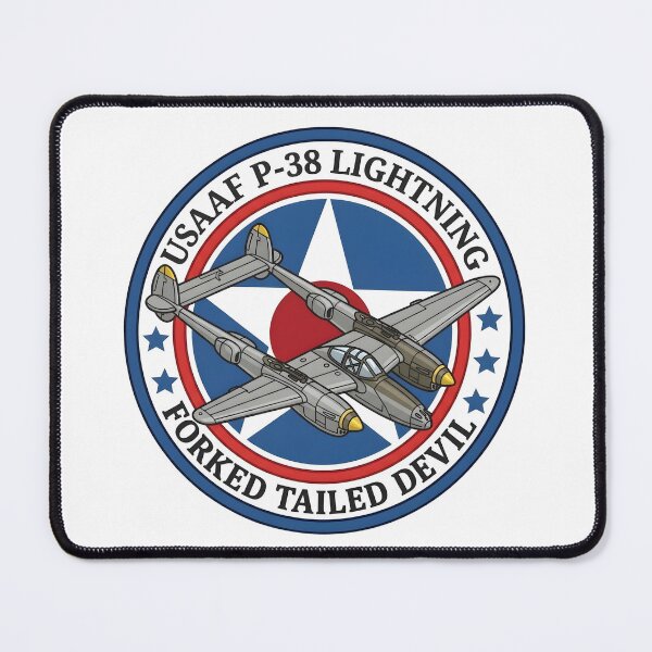 Item preview, USAAF Lockheed P-38 Lightning Forked Tailed Devil Fighter Patch Emblem designed and sold by CharlieDesings.