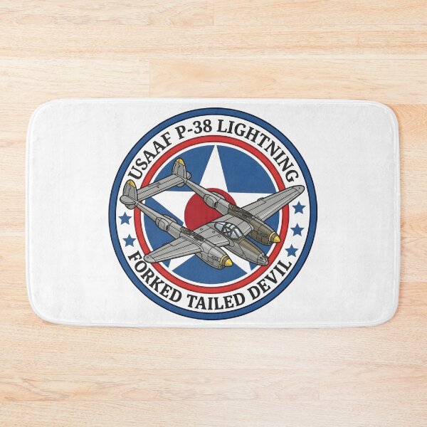 Item preview, USAAF Lockheed P-38 Lightning Forked Tailed Devil Fighter Patch Emblem designed and sold by CharlieDesings.