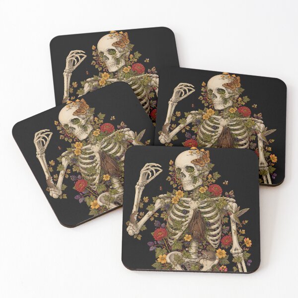 Item preview, Gothic Botanical Skeleton Nature Memento Mori designed and sold by 4Titik.