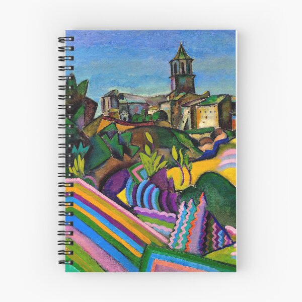 Item preview, Prades, the Village, tilled fields of Spain landscape painting by Joan Miro designed and sold by Jéanpaul  Ferro.