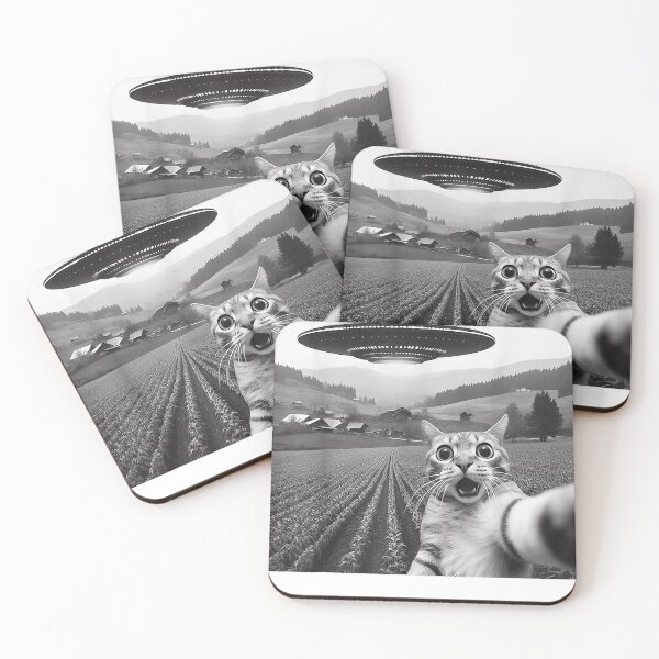 Item preview, Cat Selfie with Alien UFO Funny Cat Gifts for Men Women Kid designed and sold by Danieldeleon2.