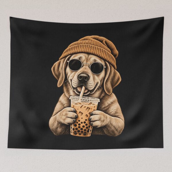 Item preview, Retro Yellow Labrador Retriever Bubble Tea Dog Lover designed and sold by JerdbordinShop.