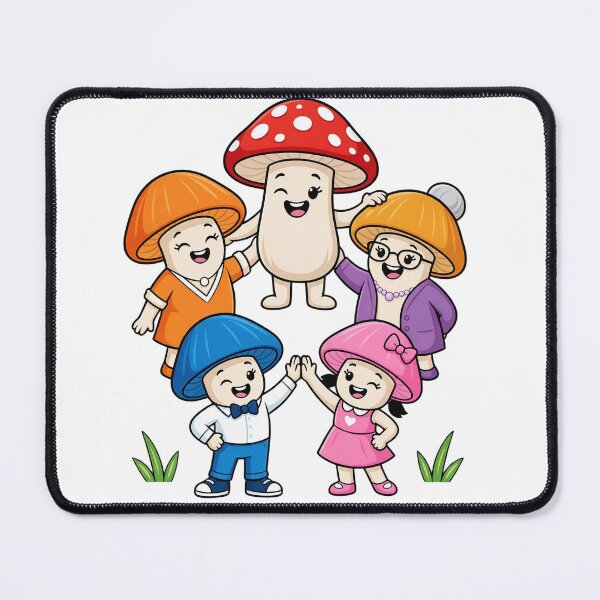 Item preview, Happy mushroom family designed and sold by DVerse Studio.