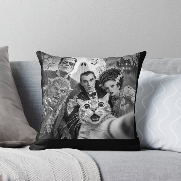 Item preview, Cat Selfie with Retro Horror Movie Monsters Funny Halloween  designed and sold by Danieldeleon2.