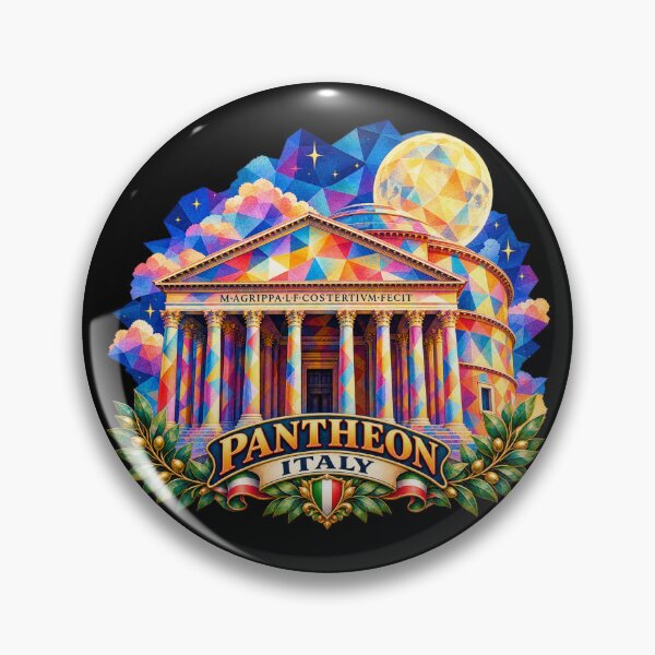 Item preview, ✅ Colorful Geometric Art of the Pantheon in Rome (Italy) | Roman Temple Design Under the European Night Sky designed and sold by Geometric Art..