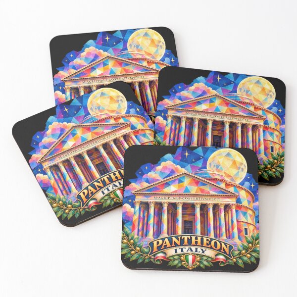 Item preview, ✅ Colorful Geometric Art of the Pantheon in Rome (Italy) | Roman Temple Design Under the European Night Sky designed and sold by Geometric Art..