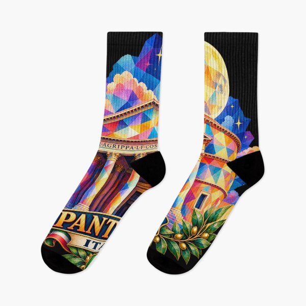 Item preview, ✅ Colorful Geometric Art of the Pantheon in Rome (Italy) | Roman Temple Design Under the European Night Sky designed and sold by Geometric Art..
