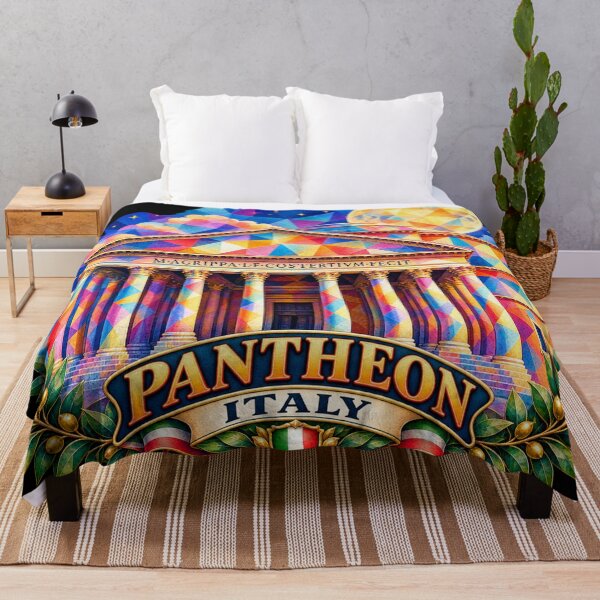 Item preview, ✅ Colorful Geometric Art of the Pantheon in Rome (Italy) | Roman Temple Design Under the European Night Sky designed and sold by Geometric Art..