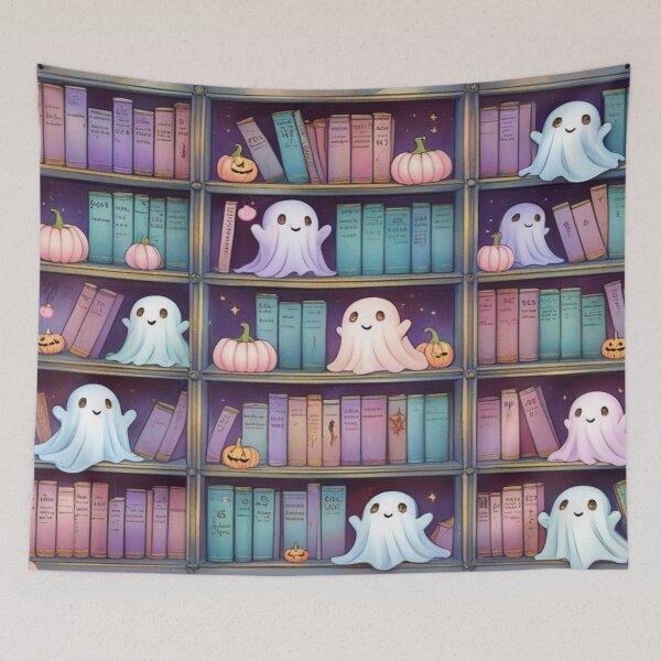 Item preview, Kawaii Ghosts in a Haunted Library designed and sold by BriSher.