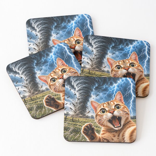 Item preview, Cat Tornado Selfie Meme Weather Meteorologist Storm Chasing designed and sold by Danieldeleon2.