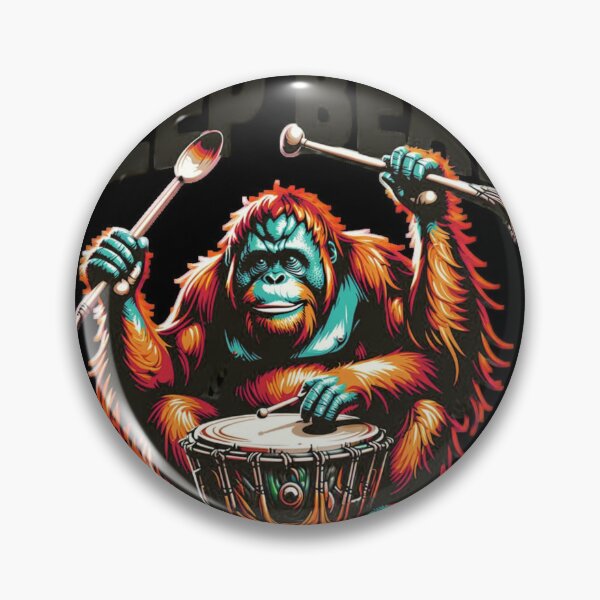 Item preview, Drummer Orangutan Beats designed and sold by ApexCanopy.