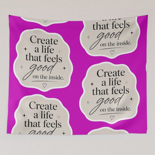 Item preview, Create A Life That Feels Good On The Inside Aesthetic Beige Sticker designed and sold by Scro-Ciob-Shop.