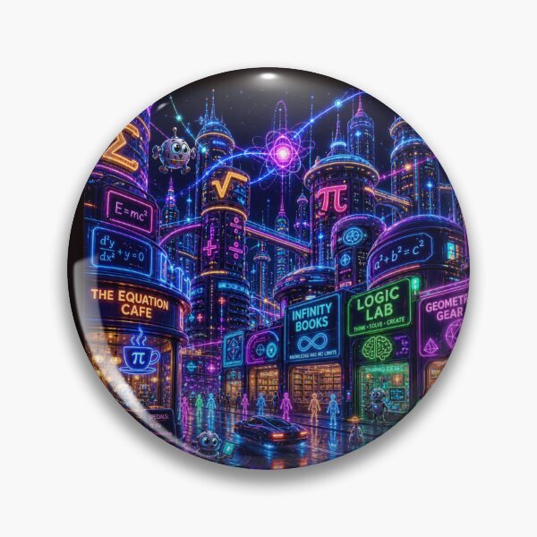 Item preview, Cyberpunk Math City2; Futuristic Neon STEM Metropolis designed and sold by soin10s-designs.