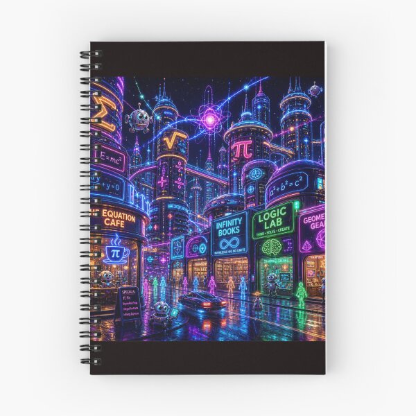 Item preview, Cyberpunk Math City2; Futuristic Neon STEM Metropolis designed and sold by soin10s-designs.