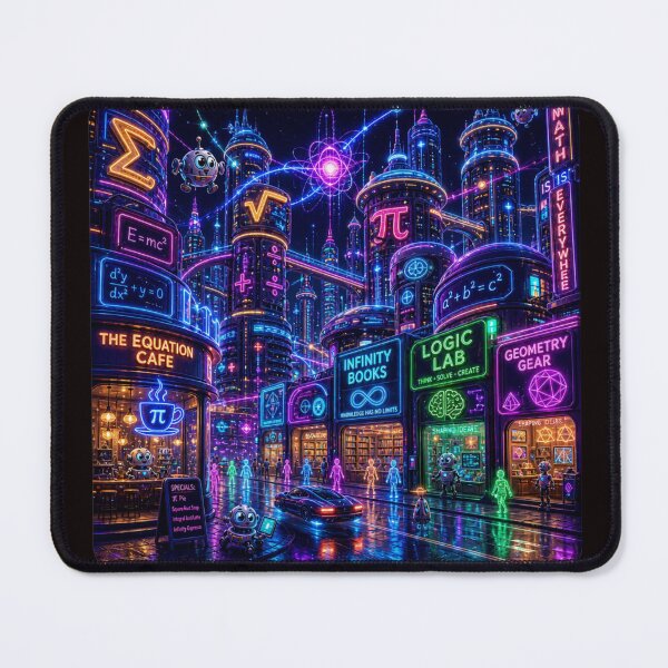 Item preview, Cyberpunk Math City2; Futuristic Neon STEM Metropolis designed and sold by soin10s-designs.
