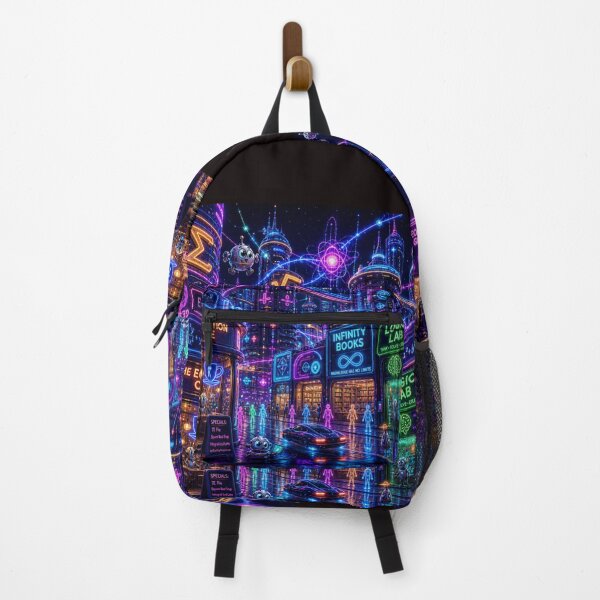 Item preview, Cyberpunk Math City2; Futuristic Neon STEM Metropolis designed and sold by soin10s-designs.