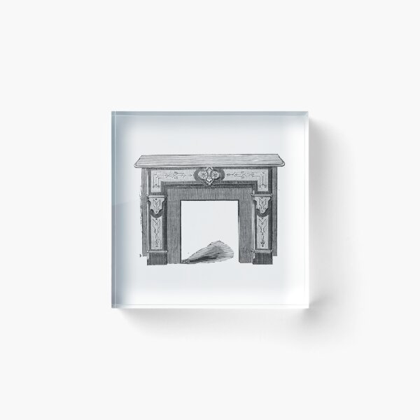 Item preview, Antique Ornate Fireplace Mantelpiece Illustration designed and sold by Antique Science Press.