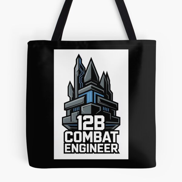 Item preview, 12B Combat Engineer — Futuristic Fortress Tower Emblem U.S. Army MOS Military Engineering Graphic designed and sold by GFamilyC.