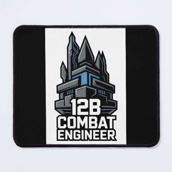 Item preview, 12B Combat Engineer — Futuristic Fortress Tower Emblem U.S. Army MOS Military Engineering Graphic designed and sold by GFamilyC.