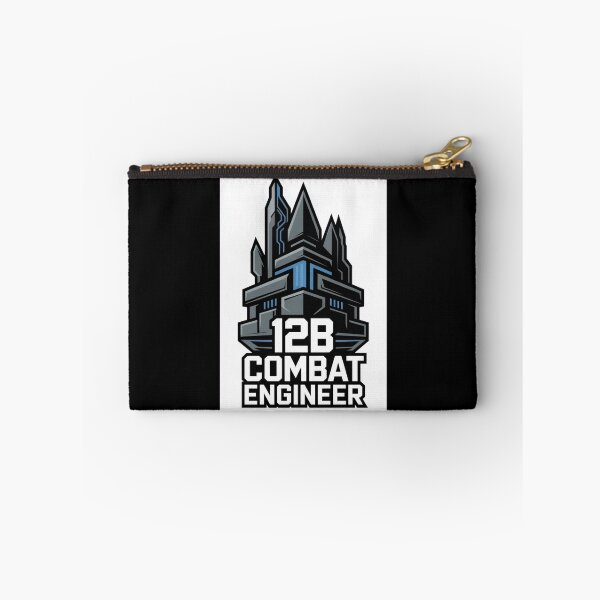 Item preview, 12B Combat Engineer — Futuristic Fortress Tower Emblem U.S. Army MOS Military Engineering Graphic designed and sold by GFamilyC.