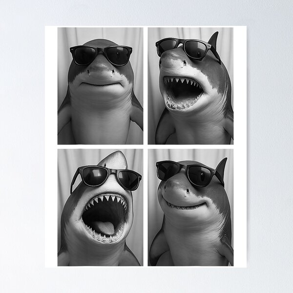 Item preview, Cool Sharks Sunglasses Marine Animal Meme Selfie Booth  designed and sold by Danieldeleon2.